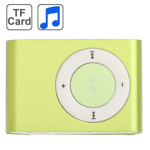 TF (Micro SD) Card Slot MP3 Player with Metal Clip (Light Green)